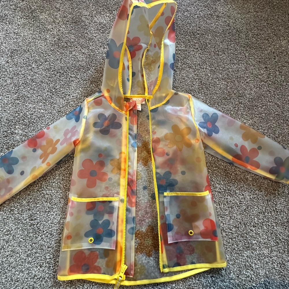 Kids Fun Floral Transparent Raincoat